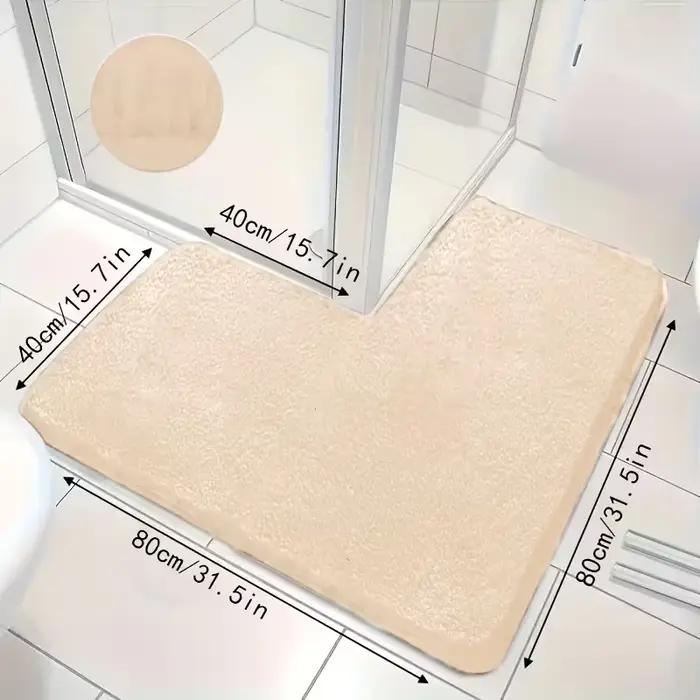 Tapis de sol de cuisine en forme de L grand taille couleur unie tapis absorbant épaissi pour restaurant tapis antidérapant tapis salle de bain durable et élégant