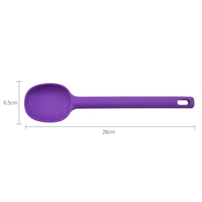 Grande cuillère à remuer en silicone, cuillère à salade, cuillère à assaisonnement de cuisine, cuillère à crème glacée, cuillère à gâteau, outil de cuisine, F2
