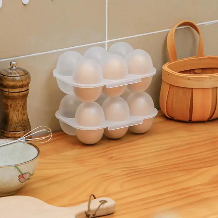 Porte-œufs 6 conteneur de stockage d'œufs avec poignée fixe boîte de rangement