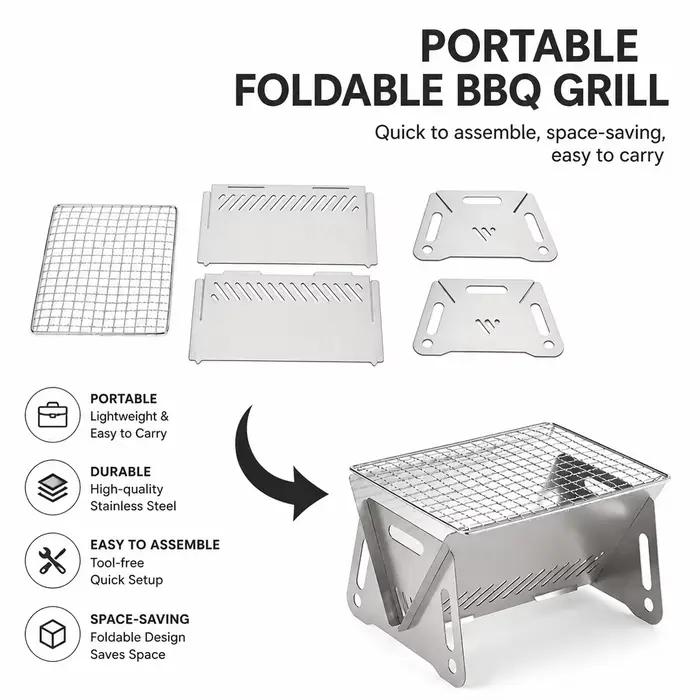Barbecue au charbon de bois pliable pour le camping