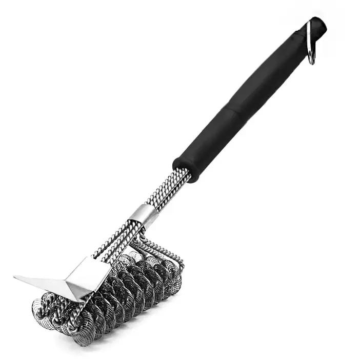Ensemble de brosse et grattoir pour grill, outil de nettoyage efficace et résistant pour barbecue Weber et autres types de grills, idéal pour les fêtes et les moments familiaux