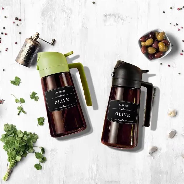 Pulvérisateur et distributeur d'huile en verre 2 en 1