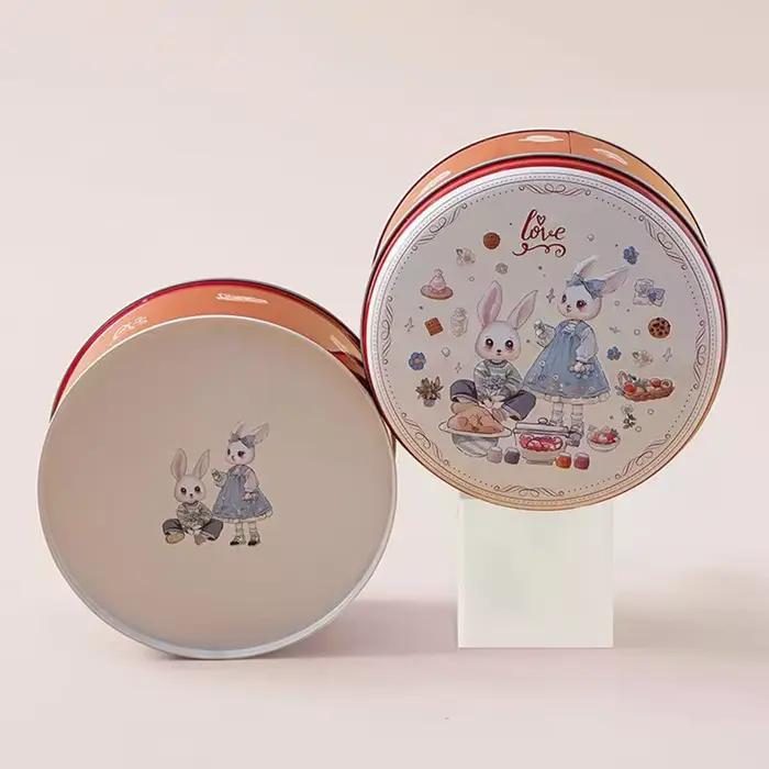 Boîtes à bonbons en métal imprimées de dessins animés de lapins