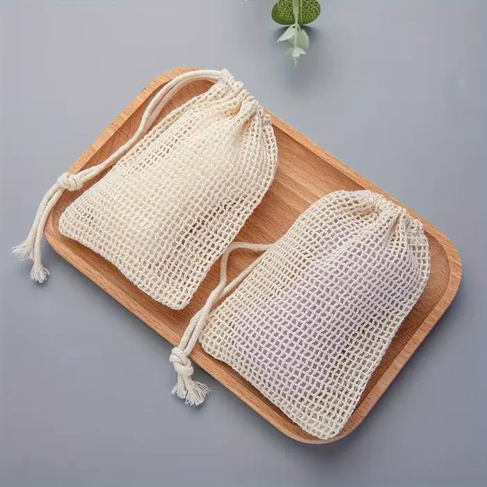 Sac réutilisable et respirant pour économiser le savon, conçu pour le nettoyage, le rasage et les essentiels du voyage du visage, gris clair, pour une peau douce et saine