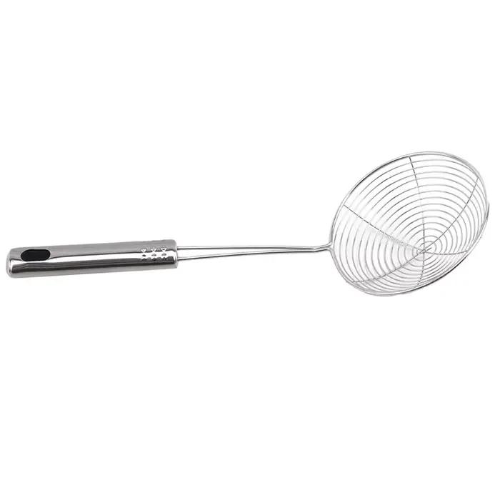 Écumoire en acier inoxydable, louche passoire solide, ustensile de cuisine en acier inoxydable pour frites et poisson