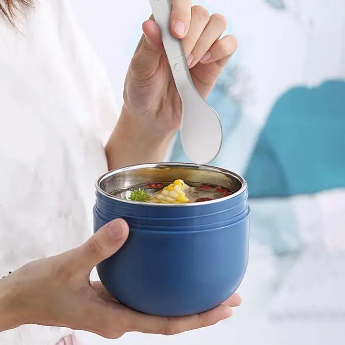 Récipients à soupe, bol de nourriture avec cuillère
