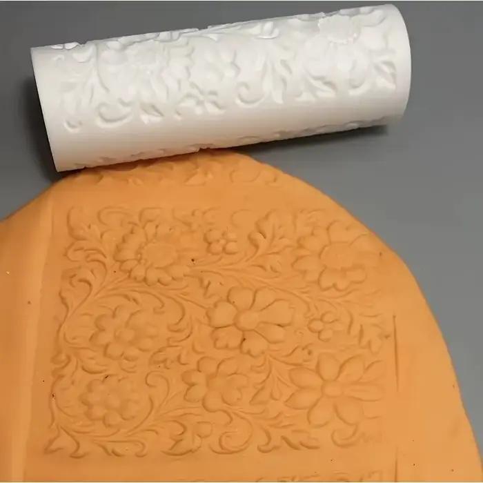 Rouleau d'argile de vigne marguerite victorienne texturé pour outil décoratif de motif Floral artisanal en céramique polymère