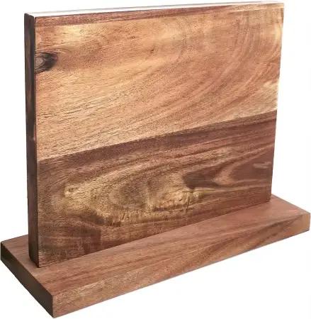 Support magnétique pour couteaux, bloc à couteaux pour comptoir de cuisine, étagères de rangement pour couteaux en bois avec aimants double face