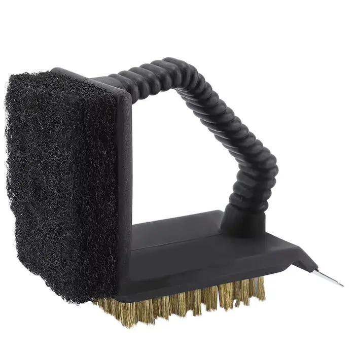Brosse de nettoyage multifonctionnelle pour barbecue, 3 en 1, acier inoxydable, brosse de nettoyage pour four, brosse métallique