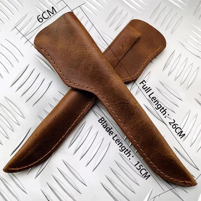 Fourreau de couteau droit en cuir Crazy Horse personnalisé, housse en cuir de vache désossé, pochette universelle pour couteau Long, pantalon Portable