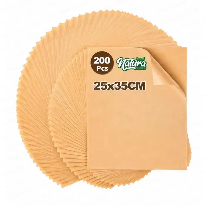 Feuilles de papier sulfurisé pré-découpées antiadhésives non blanchies pour la cuisson et les plaques de cuisson utilisation au four et à la friteuse à air occasions spéciales et quotidiennes