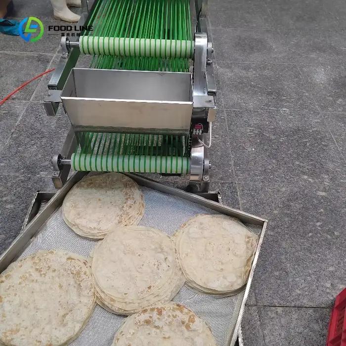 Machine automatique commerciale personnalisée pour la fabrication de pita, machine à pain plat arabe pour la production de crêpes indiennes et de produits de boulangerie du Moyen-Orient