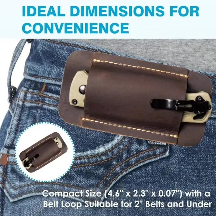 Doublure de couteau en cuir véritable pour couteau pliant et lampe de poche pour randonneurs et campeurs élégants occasions spéciales