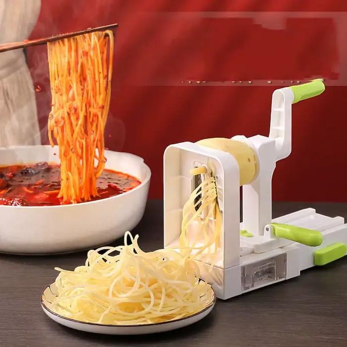 Machine à nouilles de pommes de terre, spiraliseur de légumes en acier inoxydable, trancheur de salade de légumes multifonctionnel, râpes de fruits