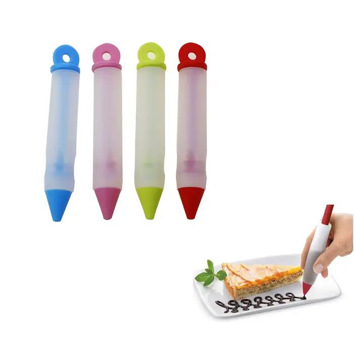 Ensemble de stylos à gaufrage en Silicone, 1 pièce, stylo d'écriture crème au chocolat, bouche de gaufrage, cuisson de gâteaux, biscuits, Dessert, stylo décoratif