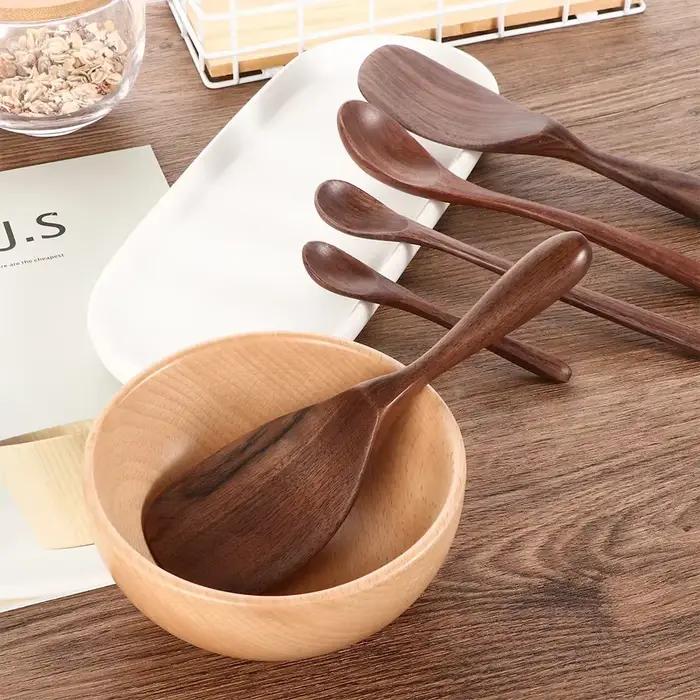 Cuillère à Dessert en bois de noyer noir de Style japonais