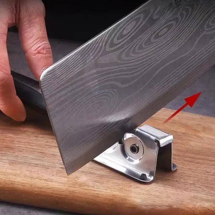 Aiguiseur de couteaux portable – Outil antidérapant pour restaurer et polir facilement les lames – Aiguiseur de couteaux professionnel en acier inoxydable
