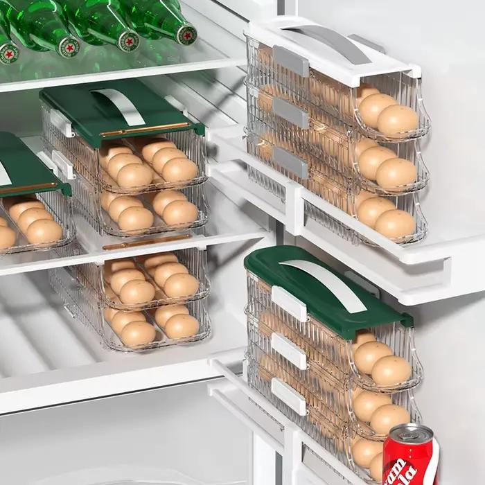 Boîte à Œufs Élégante Pour Rangement Pratique et Organisé Cuisine Hermétique Conteneur Alimentaire Défilement Automatique