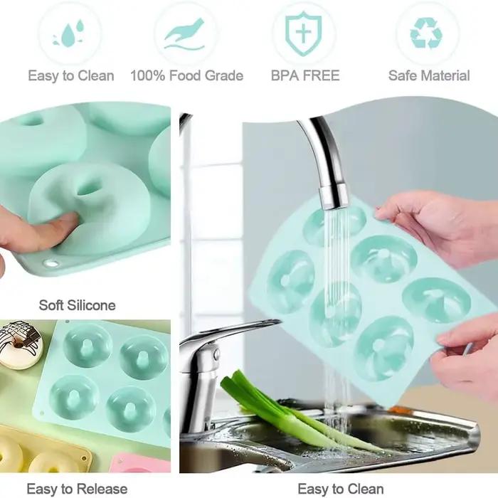 Moule à beignets en silicone, facile à démouler! Moules à beignets antiadhésifs sans BPA pour muffins, gâteaux - Passe au four et au lave-vaisselle