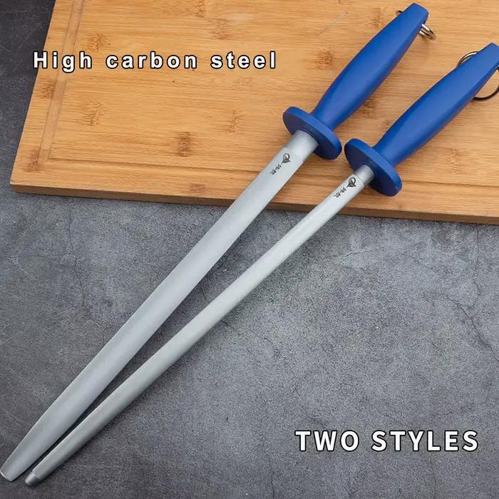 Aiguiseur de couteaux professionnel de 12 pouces, aiguiseur de couteaux de chef, barre d'affûtage en acier inoxydable, bâton d'affûtage pour couteaux de cuisine