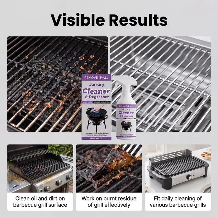 Dégraissant puissant pour grillades – Nettoyant mousse rapide pour taches d'huile de cuisine, idéal pour hotte de four, cuisinière, barbecue