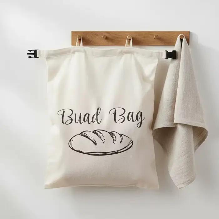 Sac à pain en cire d'abeille avec boucle à pression