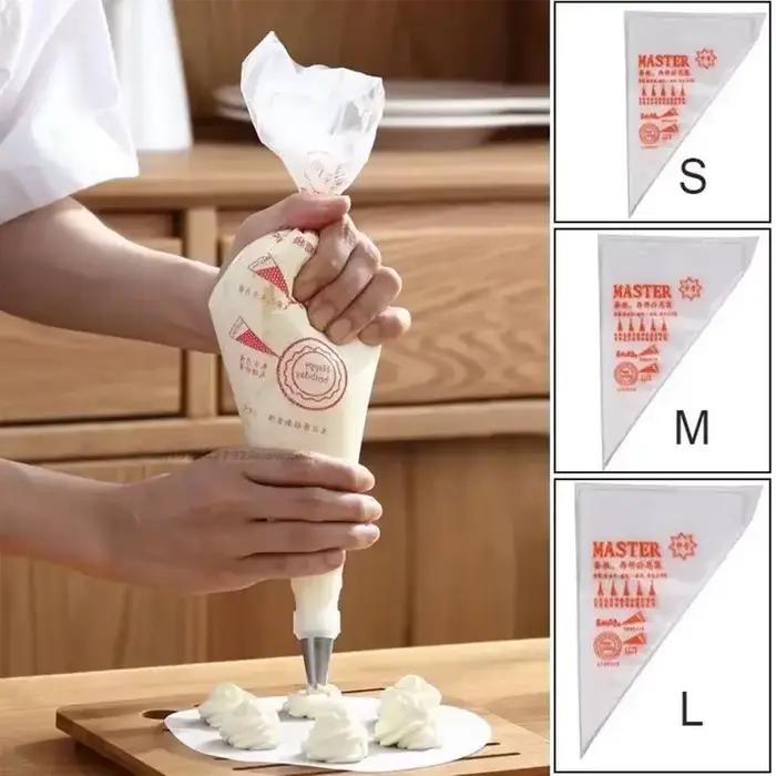 Sacs à pâtisserie jetables en plastique haute qualité pour décorateurs de desserts, outils de pâtisserie en couleur transparente et lettres pour occassions spéciales