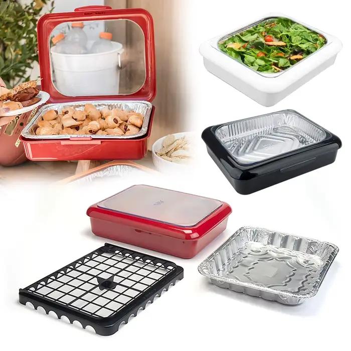 Support de casseroles en aluminium Portable empilable