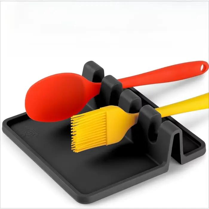 Kitchen Silicone Utensil Rest with Drip Pad for Multiple Utensils - BPA-Free
