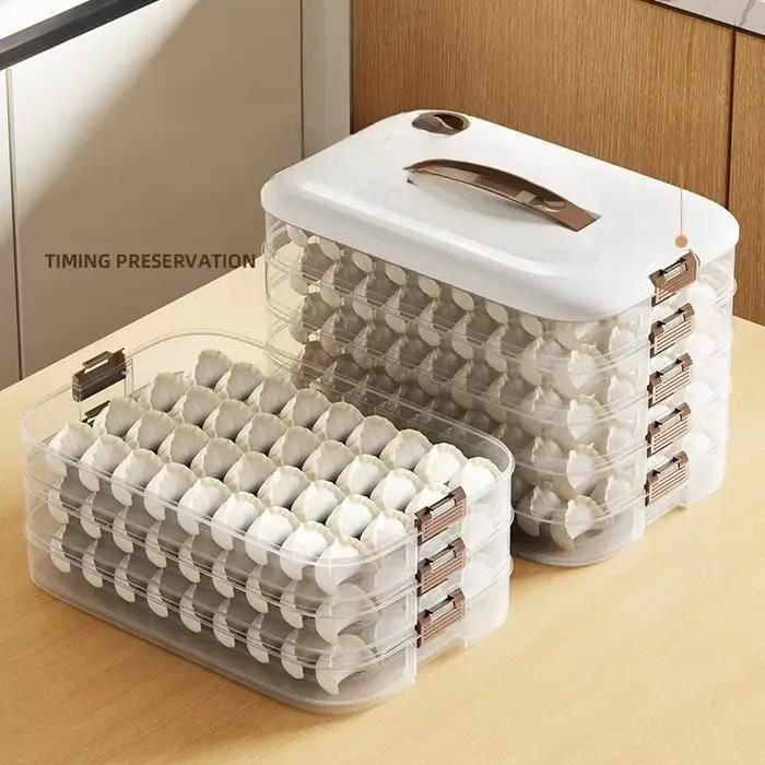 Boîte de rangement pour raviolis JUSTINLAU, conteneur alimentaire multicouche empilable à clipser, boîte de conservation fraîcheur, boîtes scellées pour la cuisine domestique