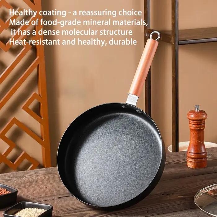 Poêle à frire antiadhésive à fond plat en fonte de 24/26/28 cm pour œufs et steaks