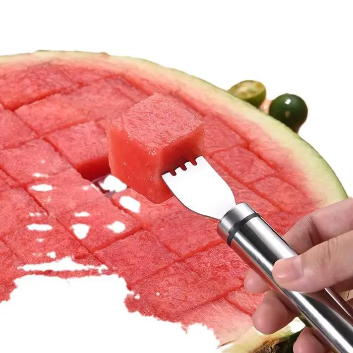 Outil de coupe de pastèque en acier inoxydable modern style pour trancher et servir melons et fruits pour barbecues et pique-niques