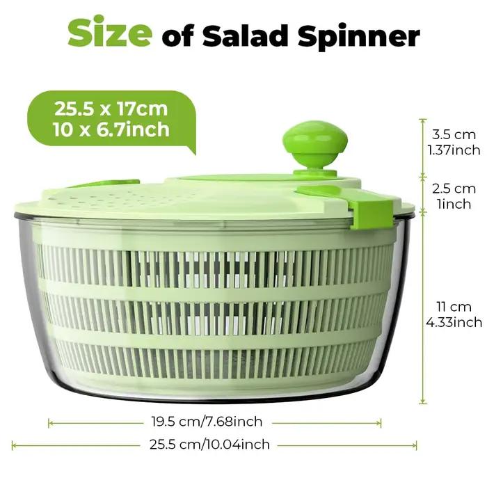 Lave-salade et essoreuse 4,5L avec panier de lavage pour légumes et bol de service essoreuse à laitue moderne pour cuisine élégante et nettoyage facile