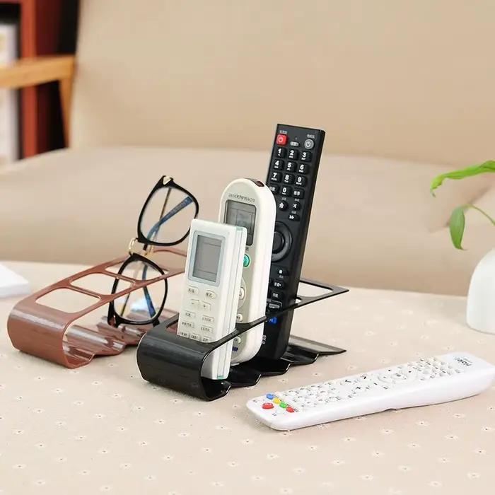 Organisateur de Télécommande à 4 Compartiments Support de Rangement Bureau Polyvalent Plastique PP Résistant aux Taches Occasions Spéciales