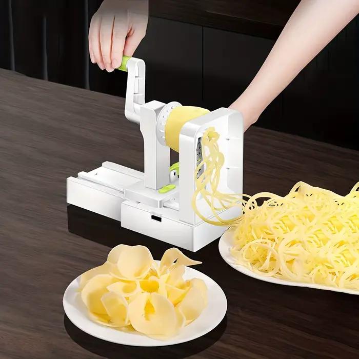 Machine à nouilles de pommes de terre, spiraliseur de légumes en acier inoxydable, trancheur de salade de légumes multifonctionnel, râpes de fruits