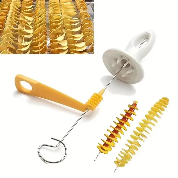 Ensemble de spiraliseur en acier inoxydable gris clair multifonctionnel pour préparation de salades et légumes en spirales occasions spéciales