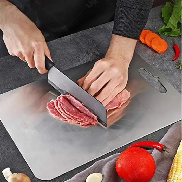 Planche à découper de cuisine en acier inoxydable