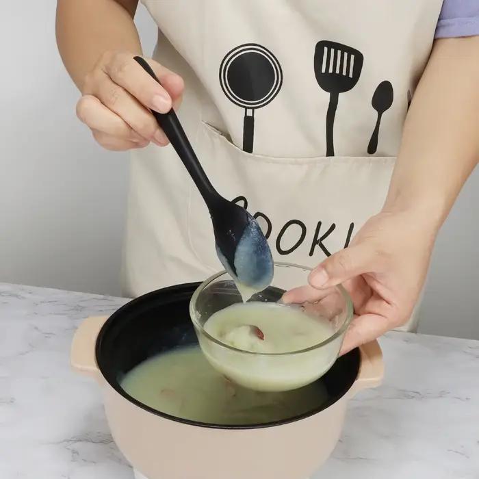 Cuillère à nouilles en Silicone à Long manche, mélange de salade de riz, cuillère à café de cuisine, cuillère à salade, cuillère à assaisonnement, vaisselle
