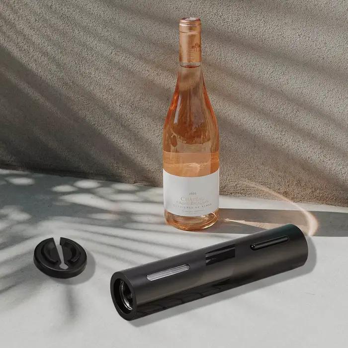 Ouverture facile et élégante pour vin rouge et autres boissons - Tire-bouchon respectueux de l'environnement pour cuisine et bar - Accessoire de cuisine ABS noir polyvalent