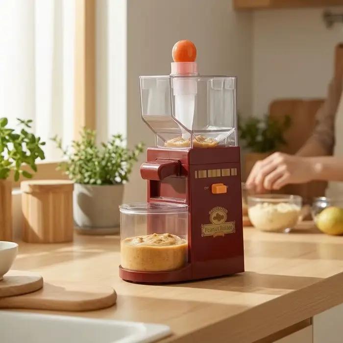 Machine à beurre de cacahuètes avec récipient de collecte