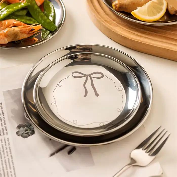 Assiette en acier inoxydable résistant aux chutes