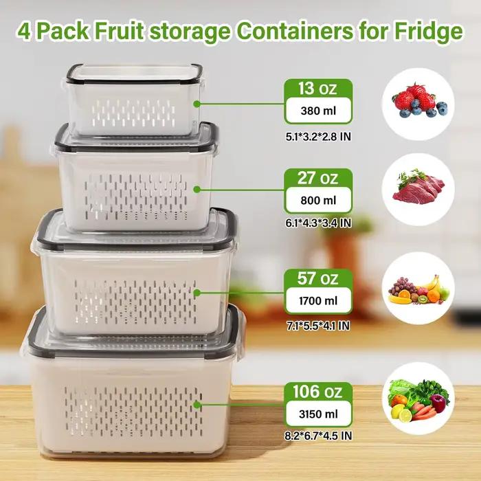 Conteneurs de stockage de fruits pour réfrigérateur