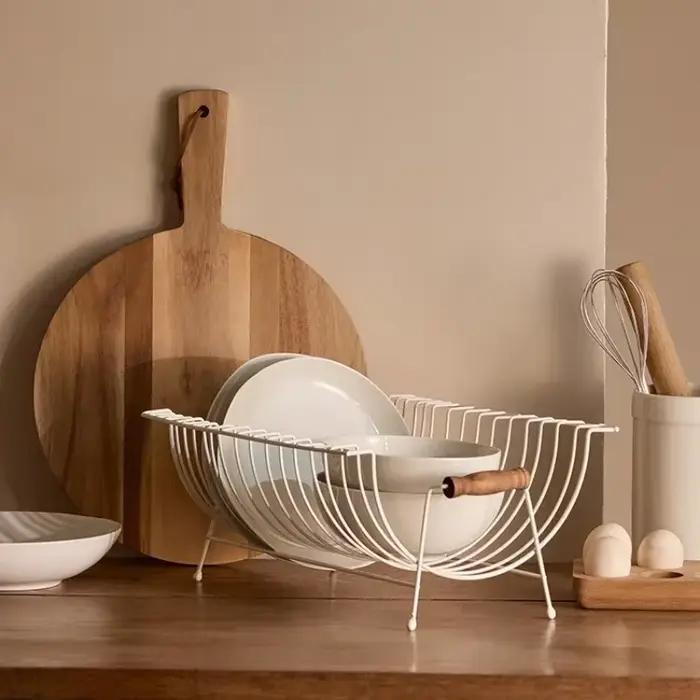 Organisateur de bols et d'assiettes en fer forgé multifonctionnel pour rangement durable et élégant de la vaisselle et autres objets dans la cuisine et la maison