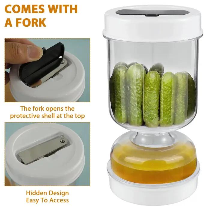 Pot de cornichons distributeur sec et humide cornichon Olives pot de sablier étanche réutilisable pour le stockage des