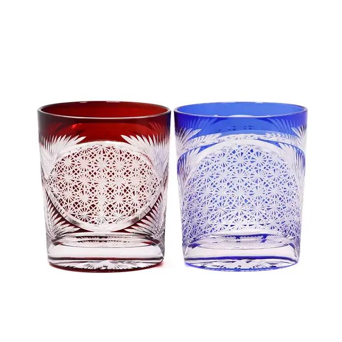 Verre à boire multicolore Edo Kiriko de Style japonais, verres à whisky en cristal ambre/clair de 8 onces, verres Scotch