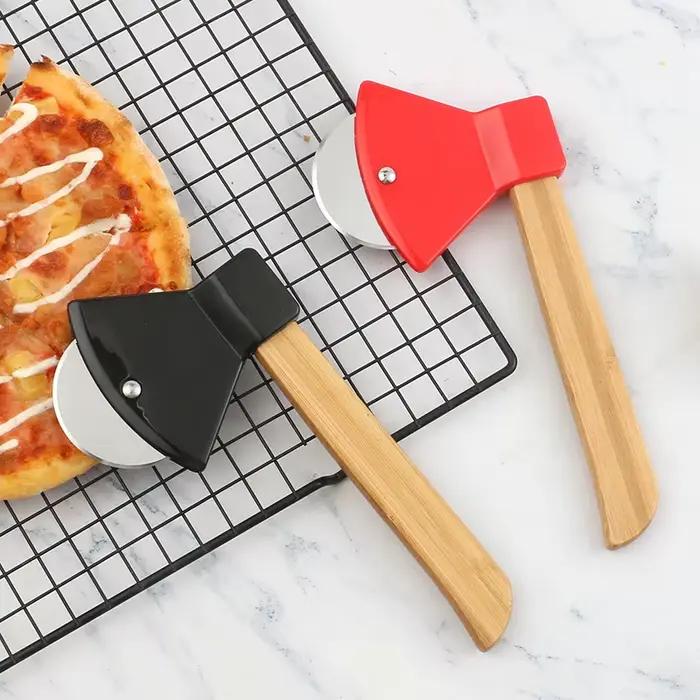 Coupe-pizza en forme de tête de hache, 9 pouces x 4 pouces, couteau à pizza en acier inoxydable, lame tranchante pour couper la pizza, le pain et les gâteaux