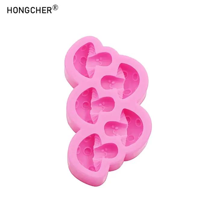 Dessin animé Mini champignon chocolat Flip gâteau cuisson Dessert décoration Silicone moule bricolage résine bijoux accessoires goutte à goutte moules