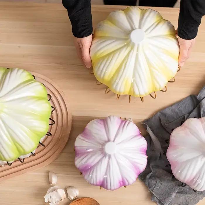 Panier de rangement d'ail, couvercle en céramique, panier de rangement en fer forgé, oeuf, oignon, gingembre, panier de rangement d'ail, décoration de cuisine à domicile