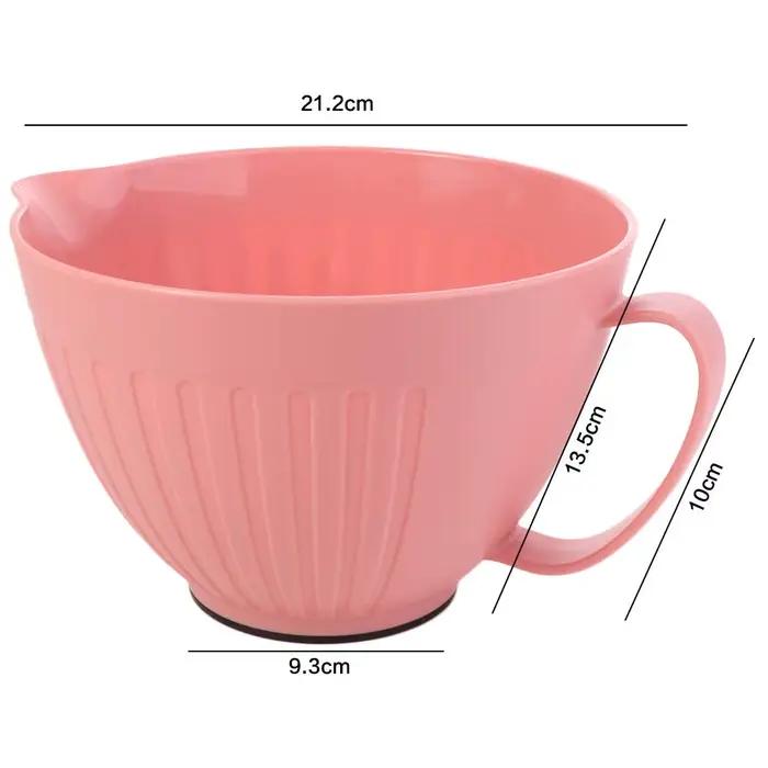 Grand saladier de mélange et de cuisson grande capacité avec poignée, design en V pour le transfert, en PP, style nordique, pour battre les œufs et le lait