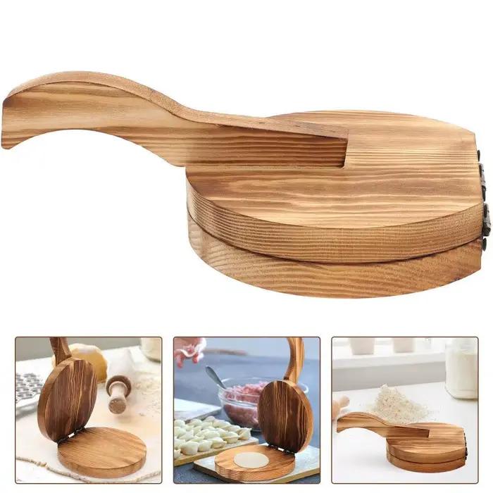 Presseur d'emballage de boulettes en bois, outil de pâtisserie pour forme ronde, accessoire de cuisine pour chapatis et biscuits, cadeau pour amateurs de cuisine et professionnels, occasions spéciales et quotidiennes